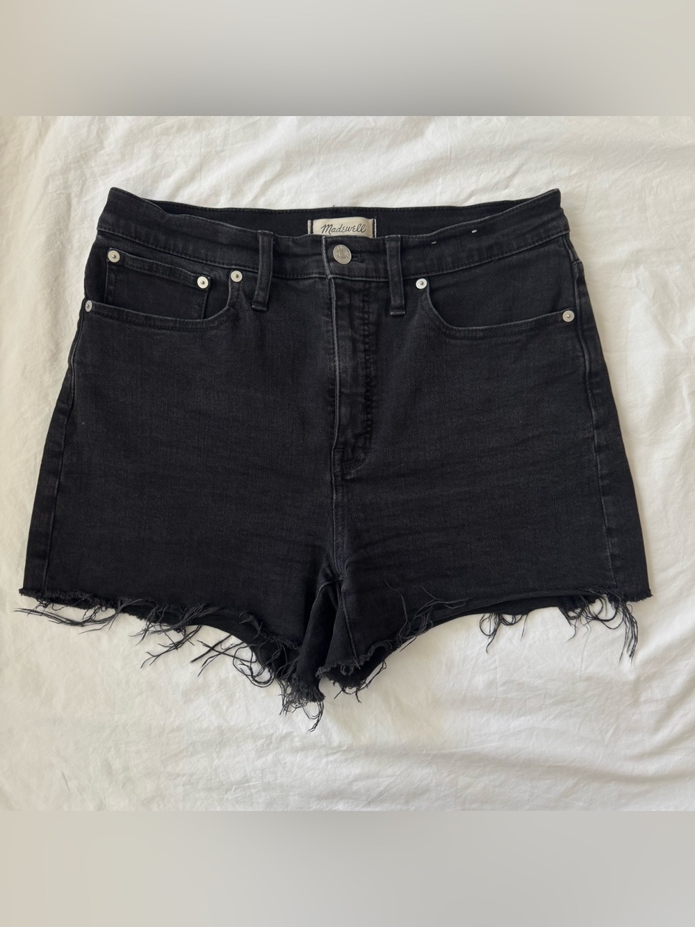Madewell Black High-Rise Denim Shorts